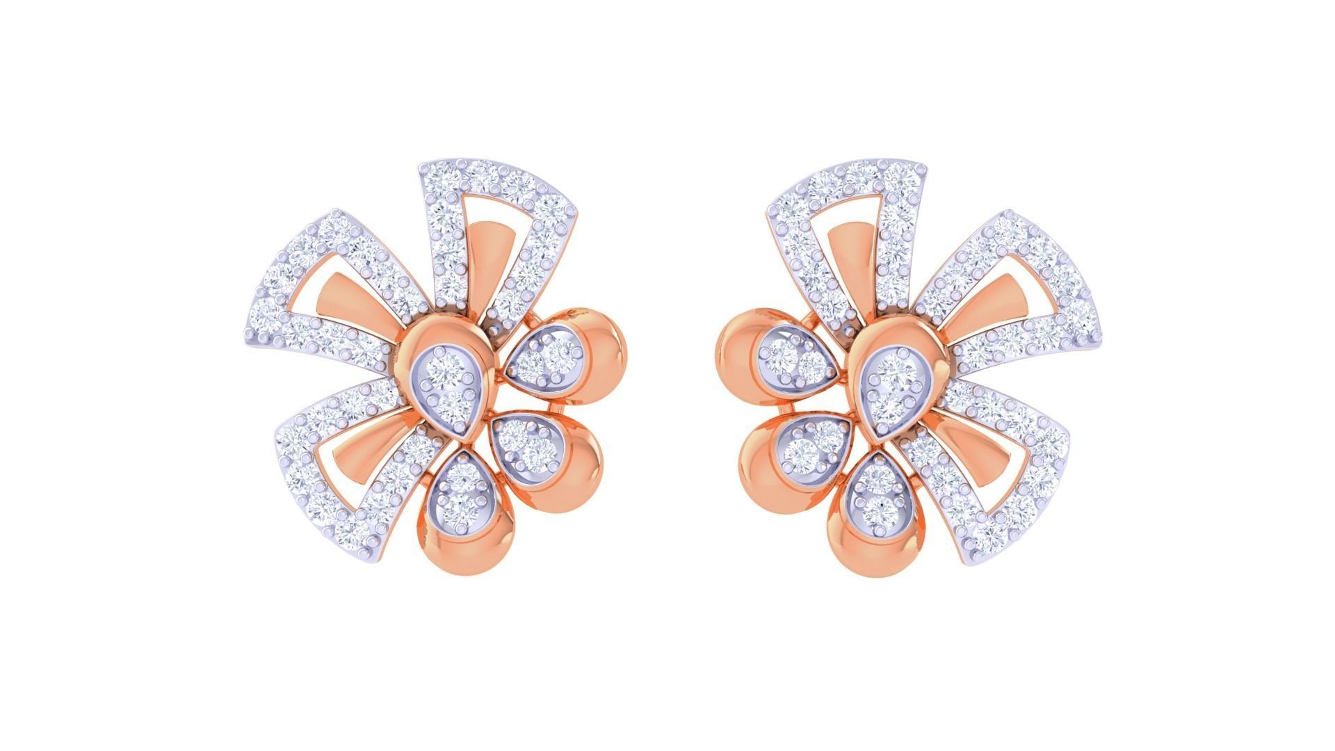 High Jewelry Pendant Earrings Set 3dm stl obj mtl gltf glb 3D print model_8