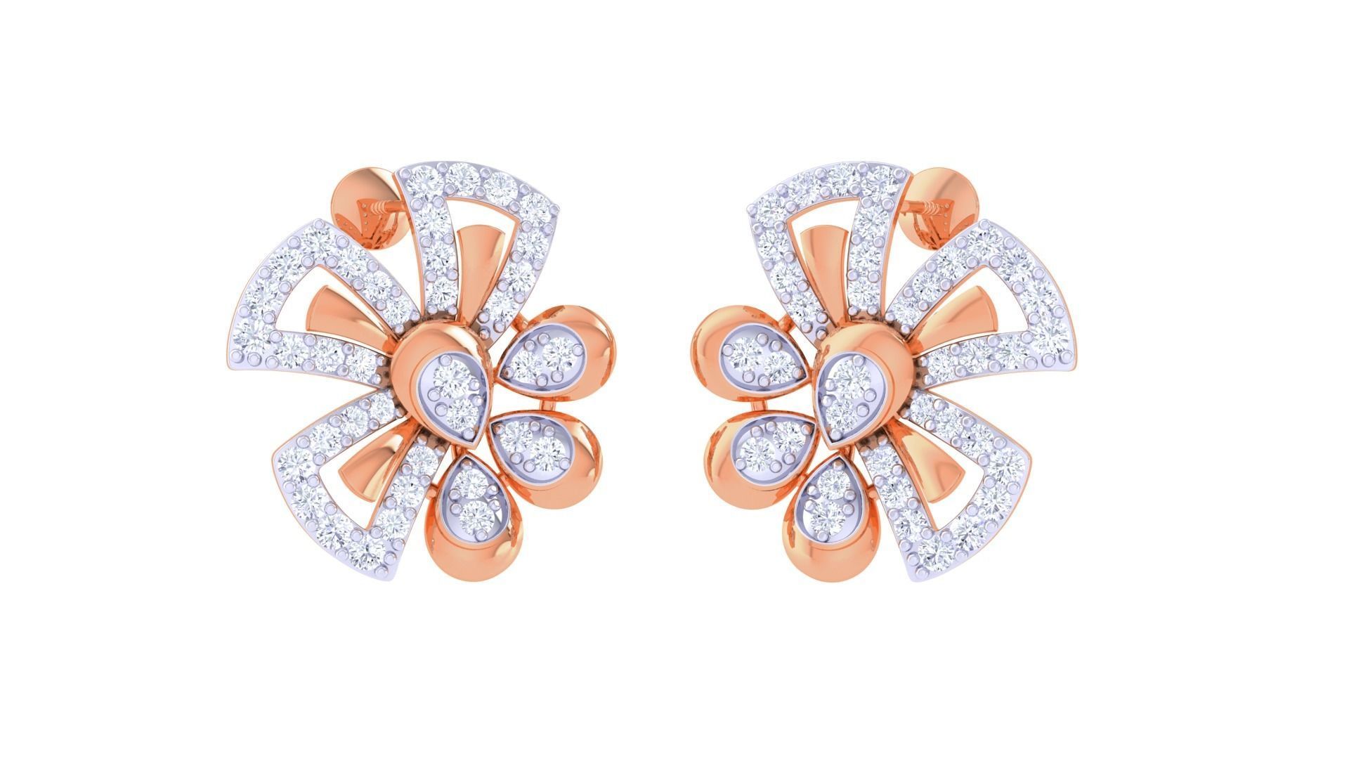 High Jewelry Pendant Earrings Set 3dm stl obj mtl gltf glb 3D print model_5