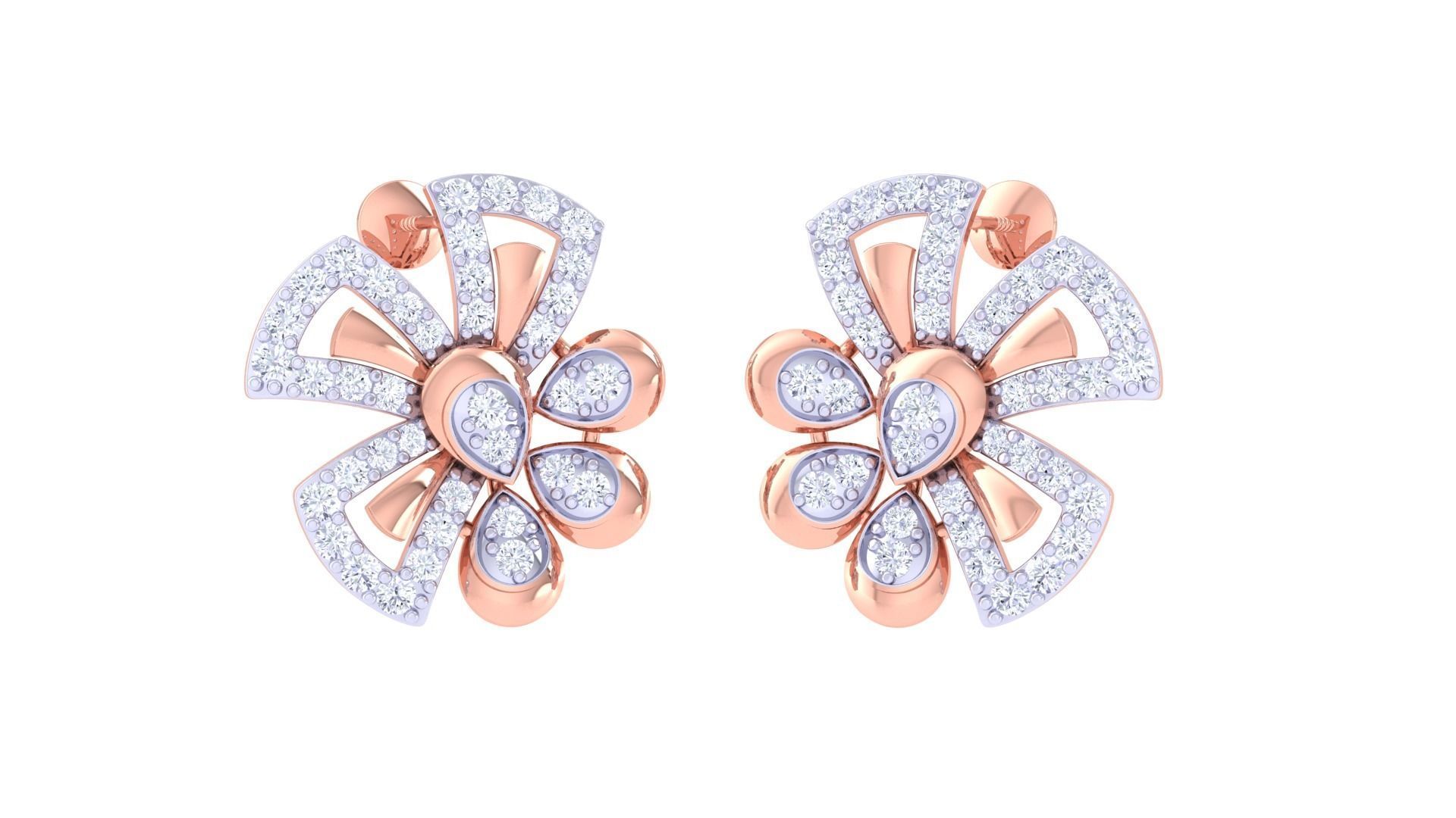 High Jewelry Pendant Earrings Set 3dm stl obj mtl gltf glb 3D print model_1