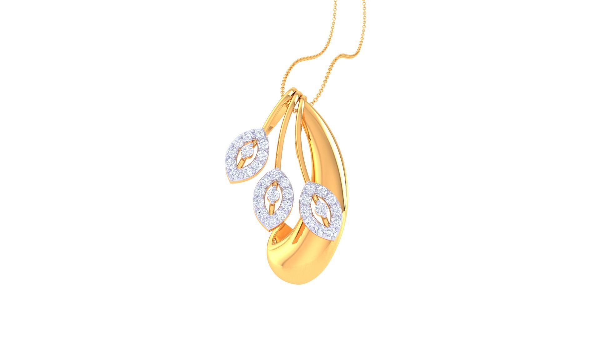 High Jewelry Pendant Earrings Set 3dm stl obj mtl gltf glb 3D print model_15