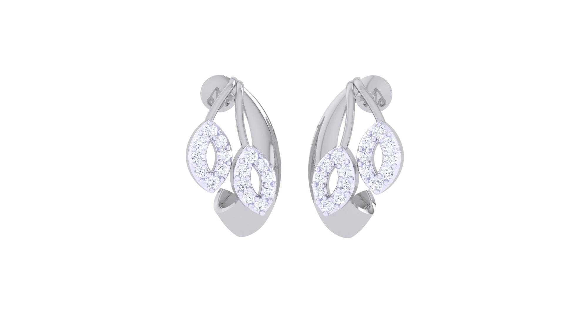 High Jewelry Pendant Earrings Set 3dm stl obj mtl gltf glb 3D print model_5