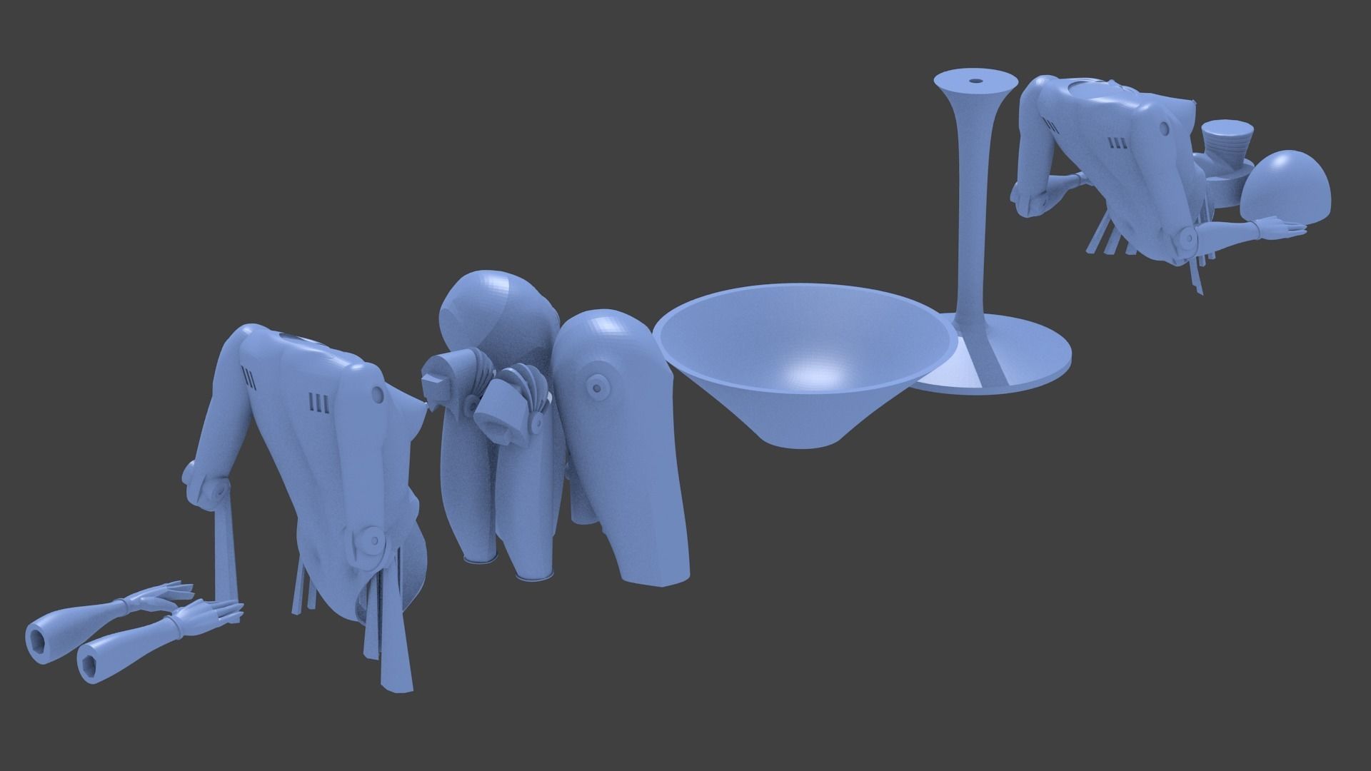 sexy robot Sci-fi Robotic 3D print model_5