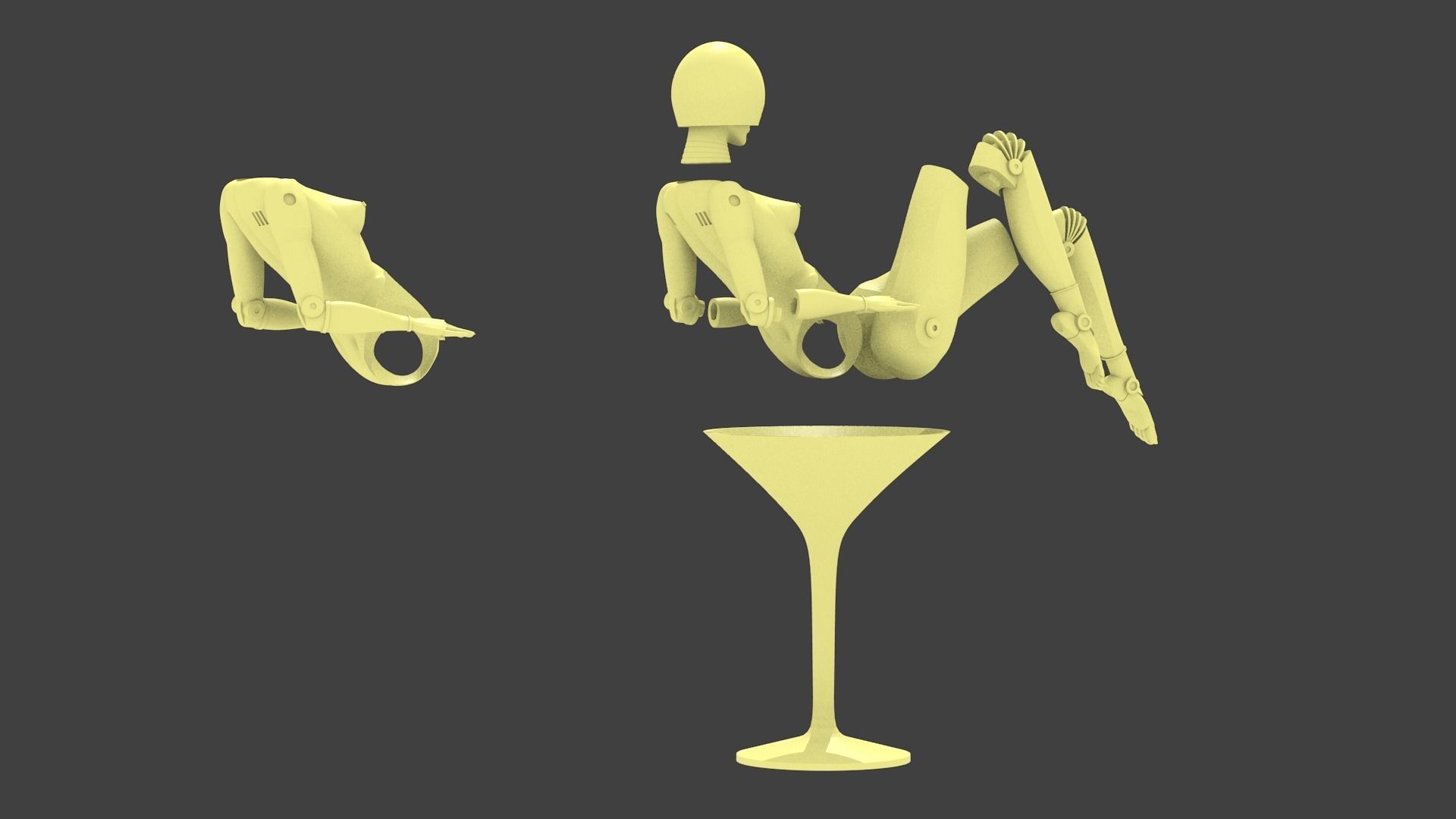 sexy robot Sci-fi Robotic 3D print model_7