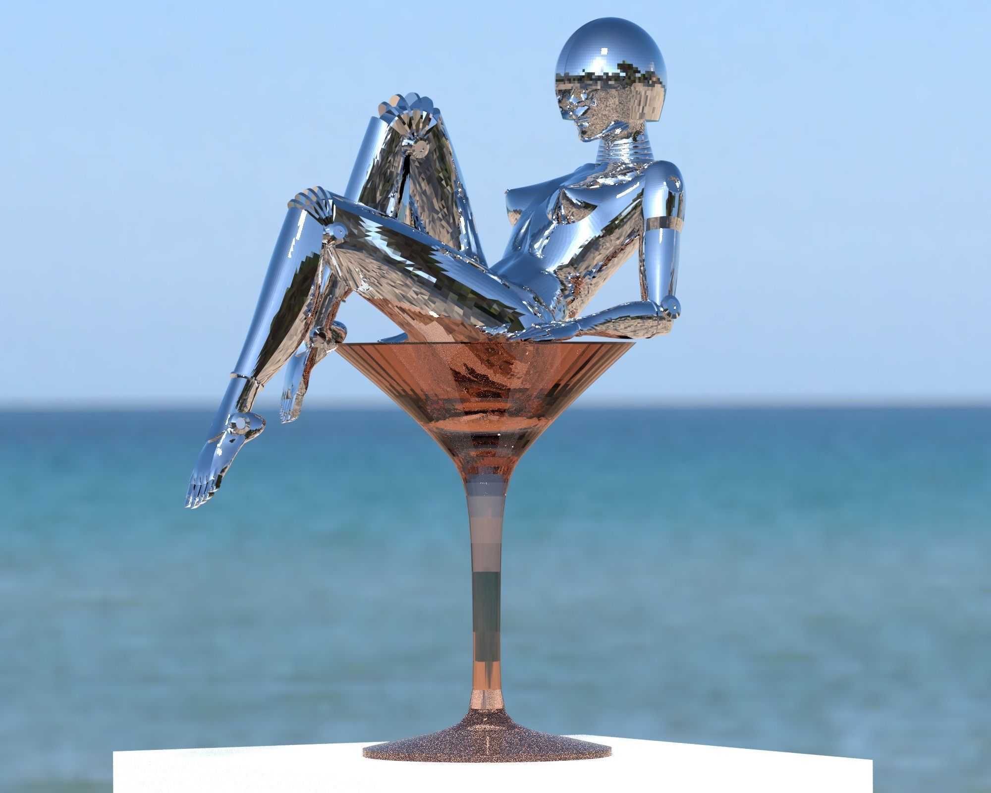 sexy robot Sci-fi Robotic 3D print model_2