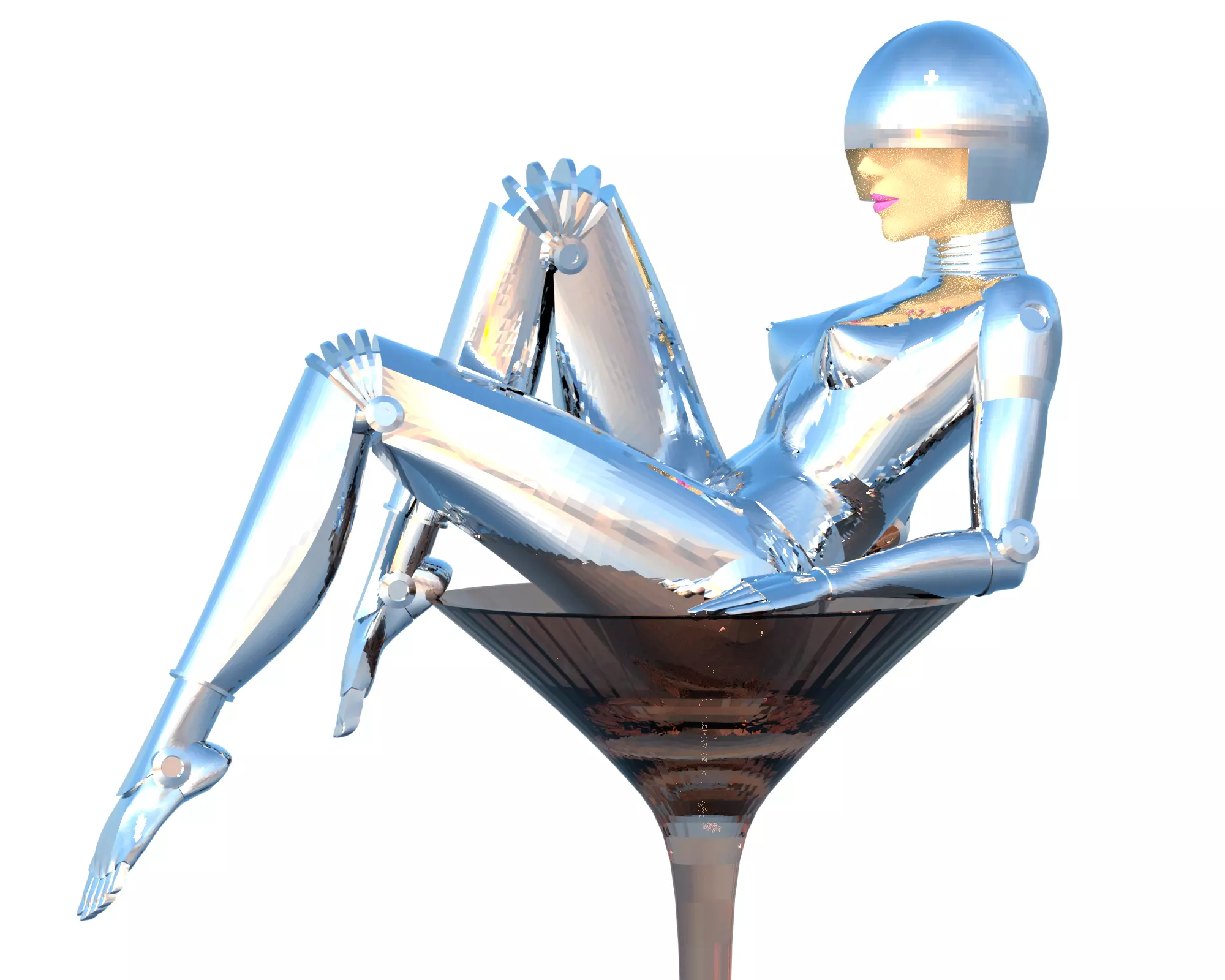 sexy robot Sci-fi Robotic 3D print model_0