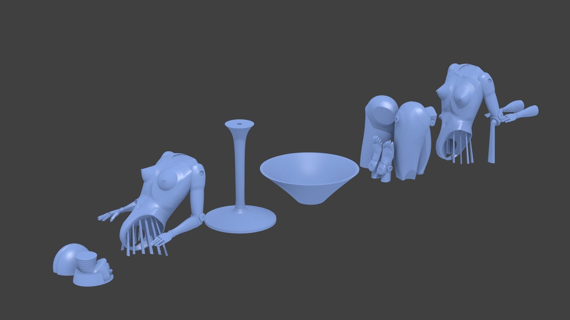 sexy robot Sci-fi Robotic 3D print model_4