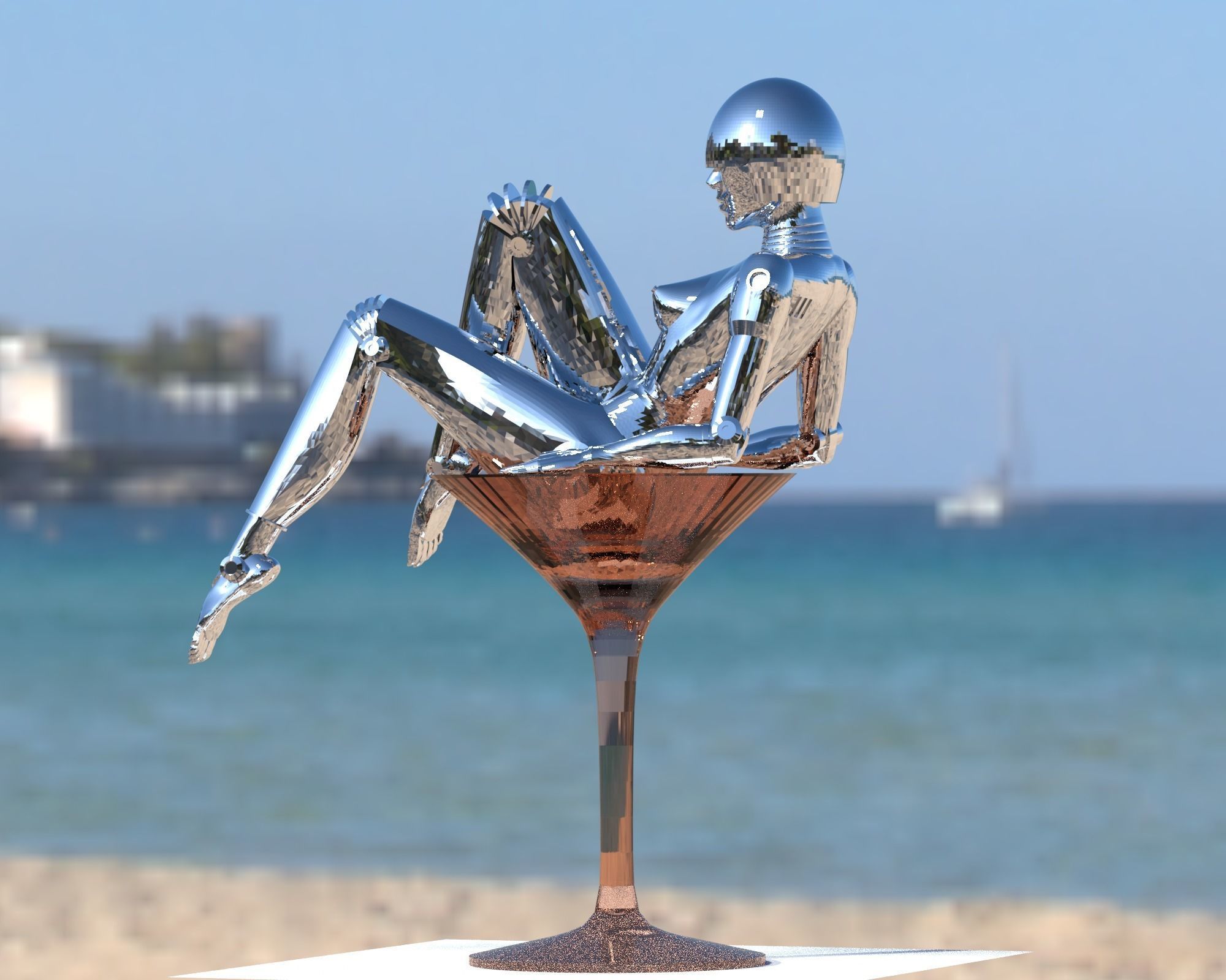 sexy robot Sci-fi Robotic 3D print model_3