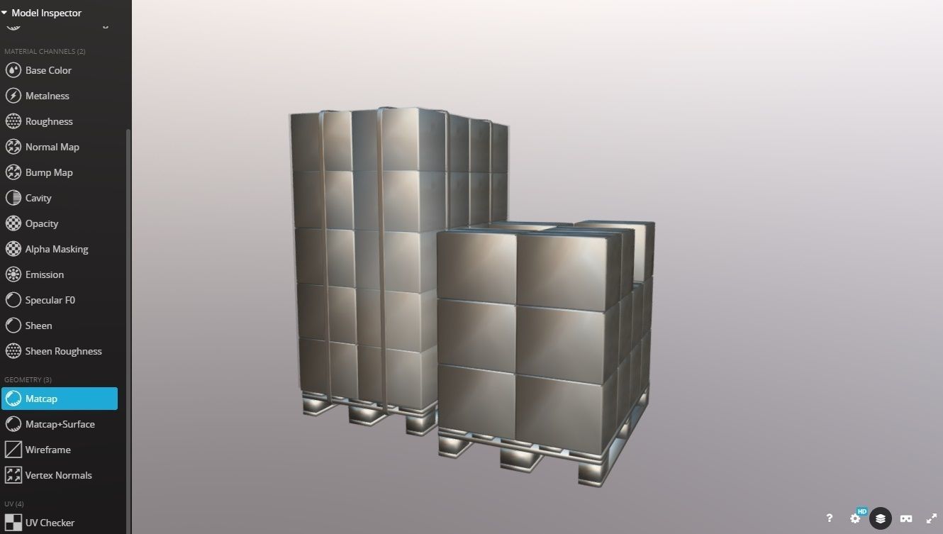 Pallet whit boxes 3D model_2