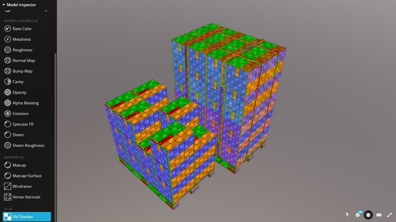 Pallet whit boxes 3D model_6
