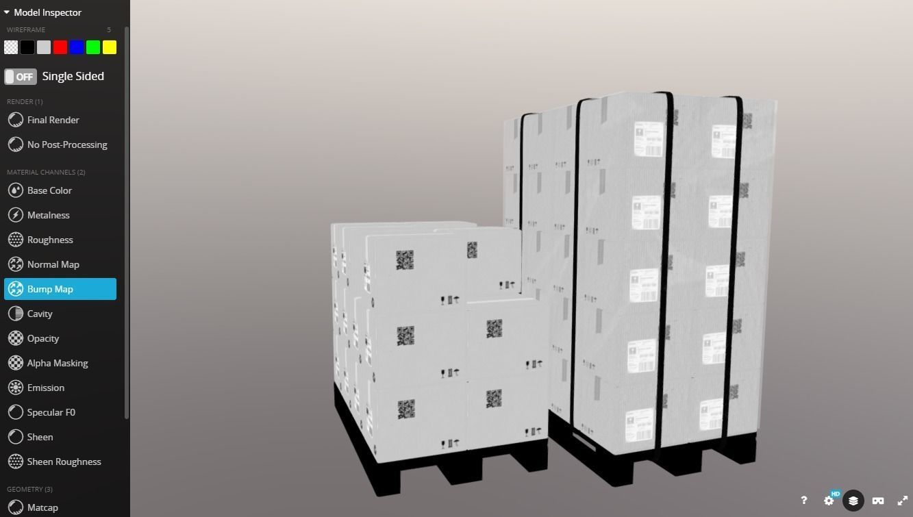 Pallet whit boxes 3D model_18