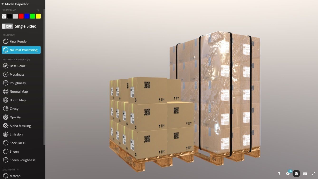 Pallet whit boxes 3D model_11