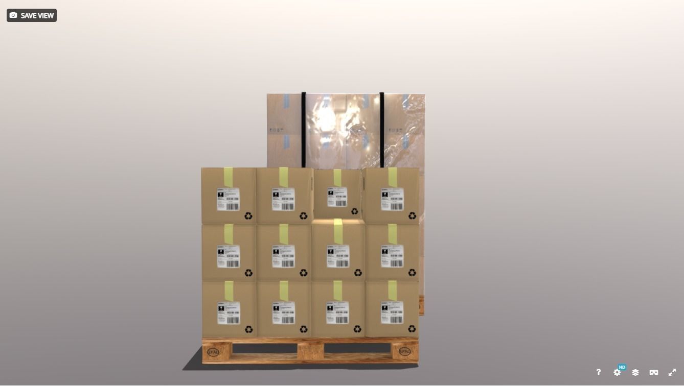 Pallet whit boxes 3D model_12