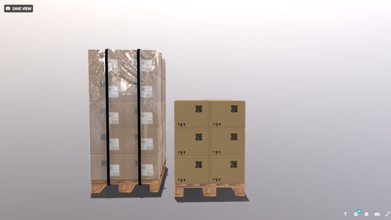 Pallet whit boxes 3D model_9