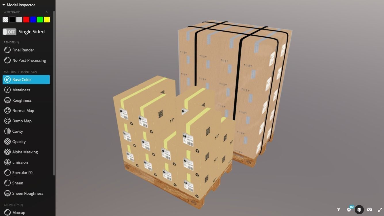 Pallet whit boxes 3D model_14
