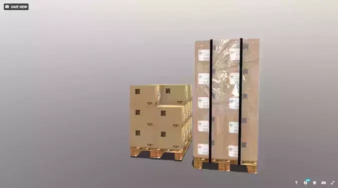 Pallet whit boxes 3D model
