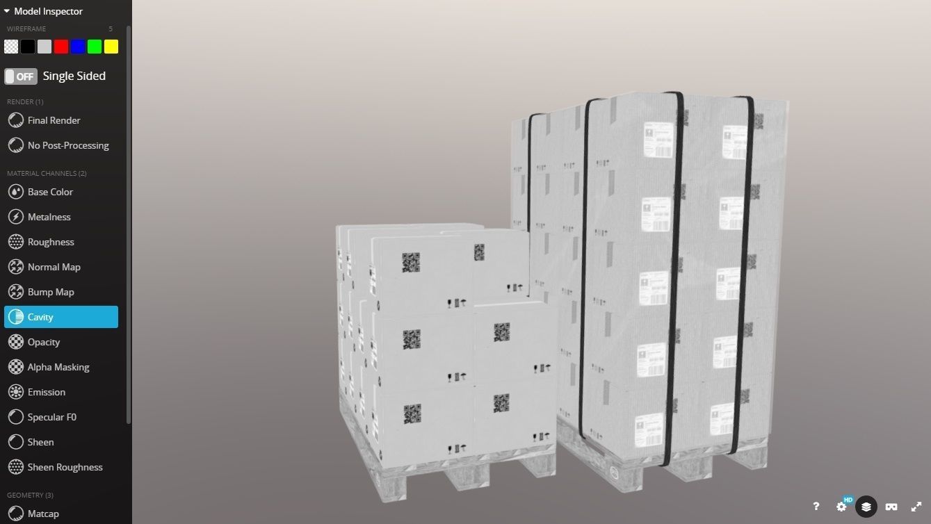 Pallet whit boxes 3D model_17