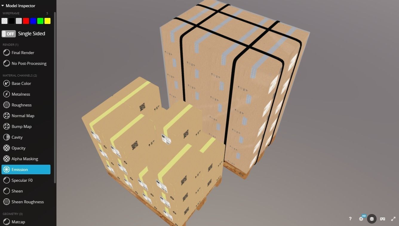 Pallet whit boxes 3D model_22
