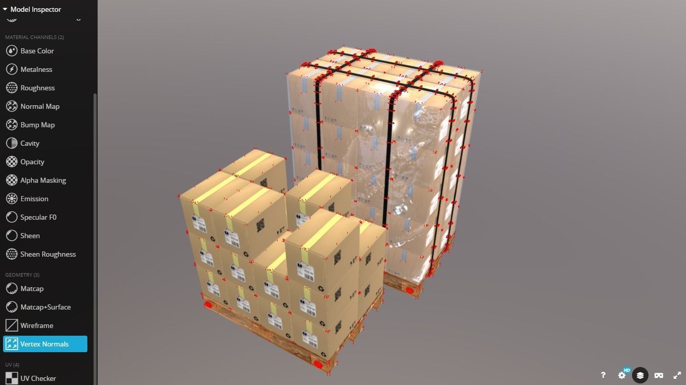 Pallet whit boxes 3D model_7
