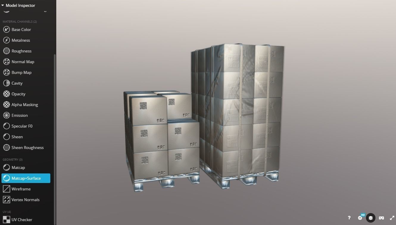 Pallet whit boxes 3D model_5