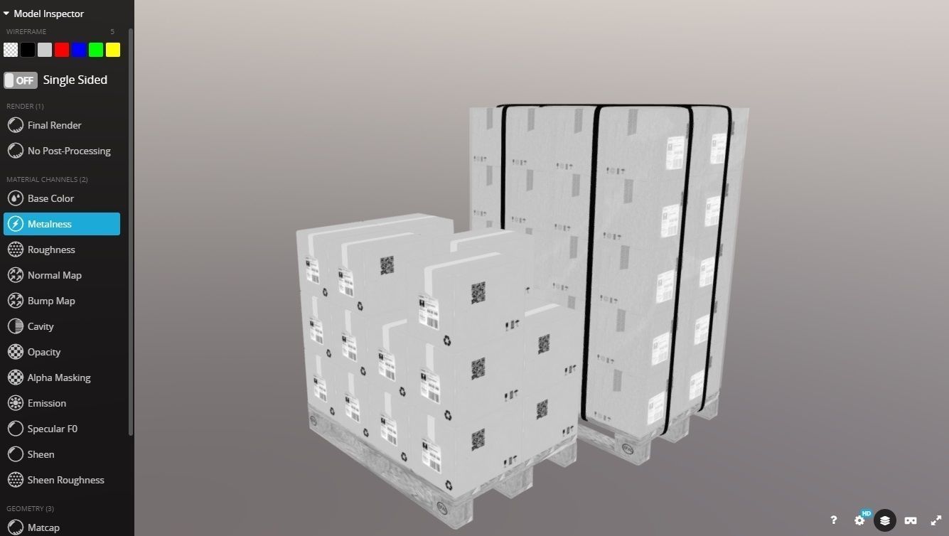 Pallet whit boxes 3D model_13