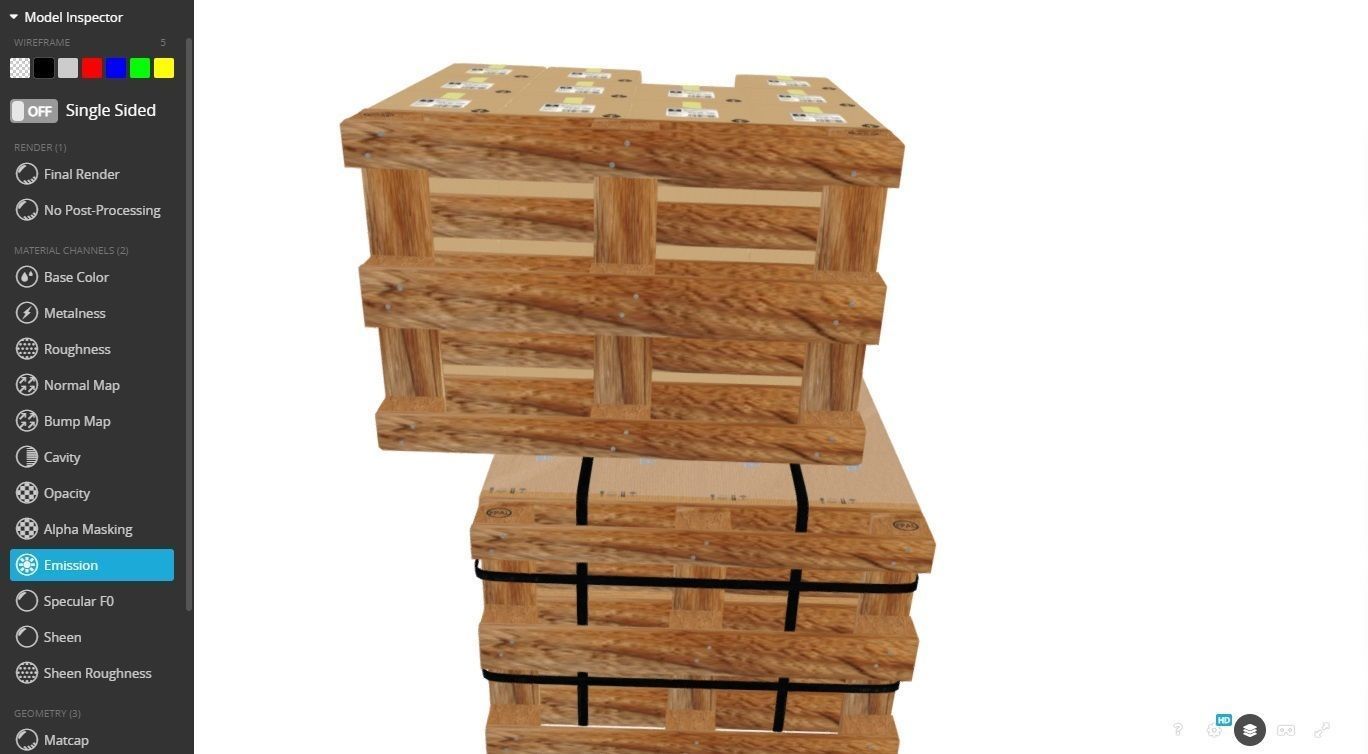 Pallet whit boxes 3D model_21