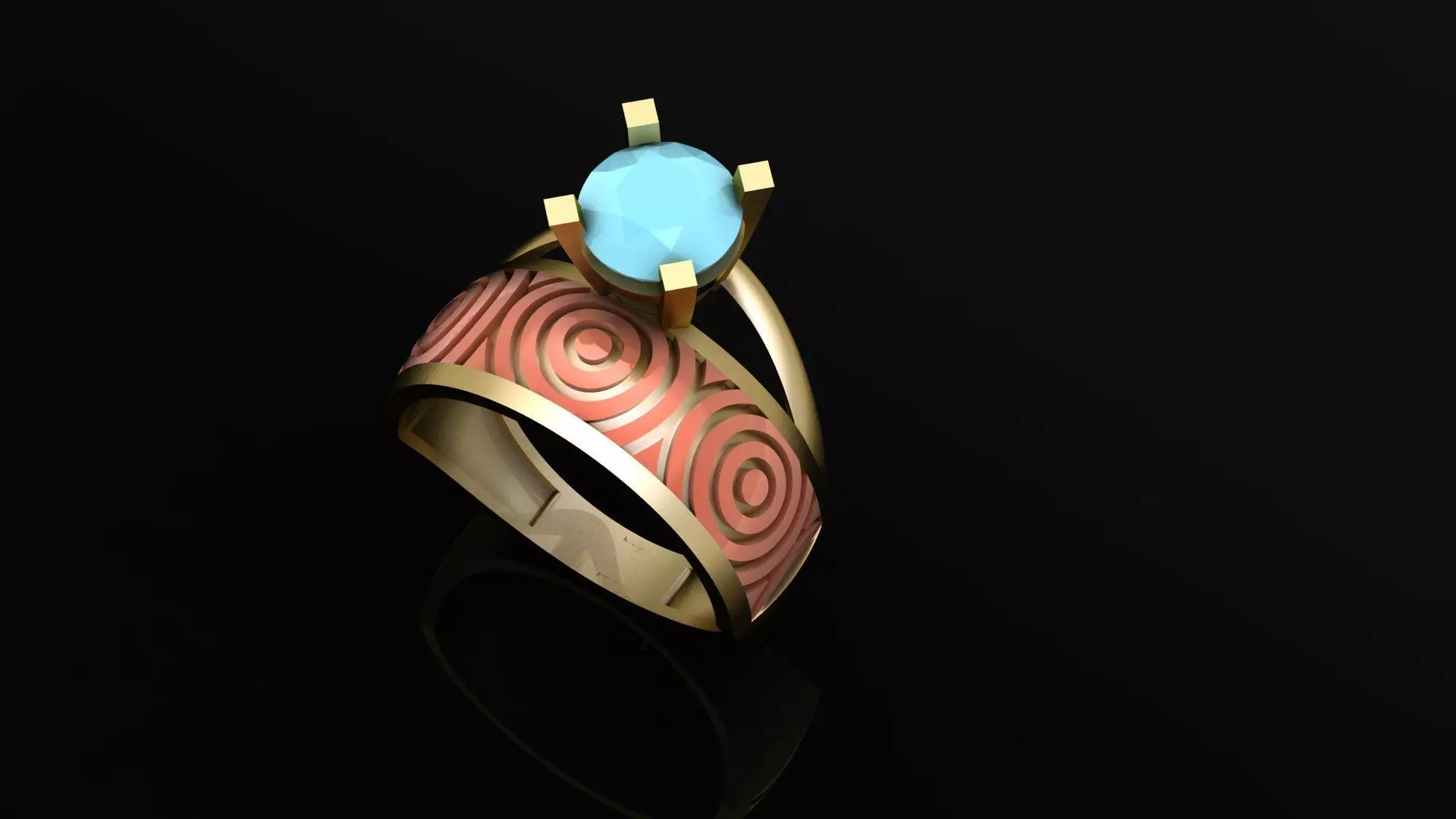 twin ring 3D print model_0