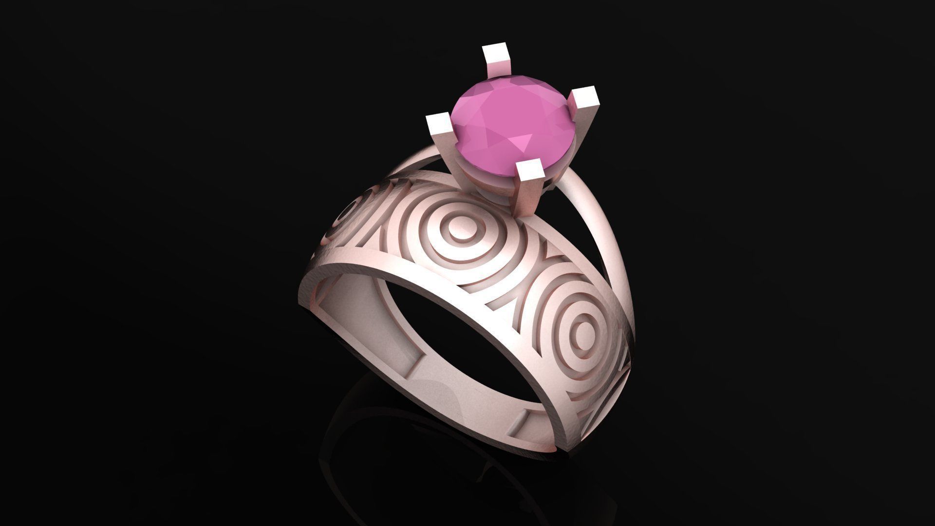 twin ring 3D print model_5