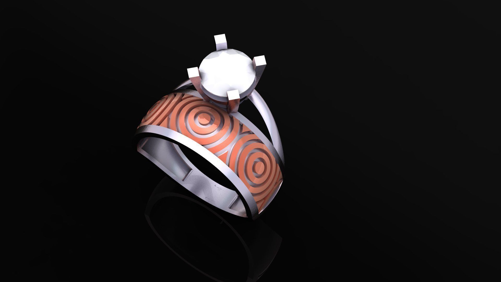twin ring 3D print model_22