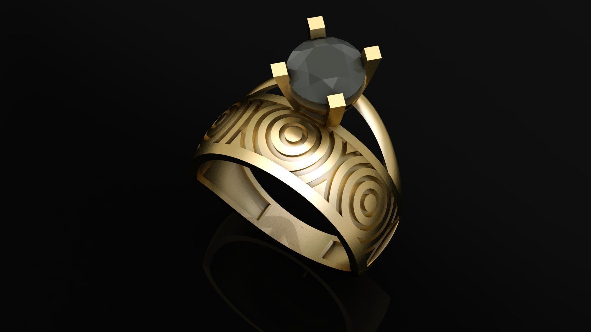 twin ring 3D print model_2