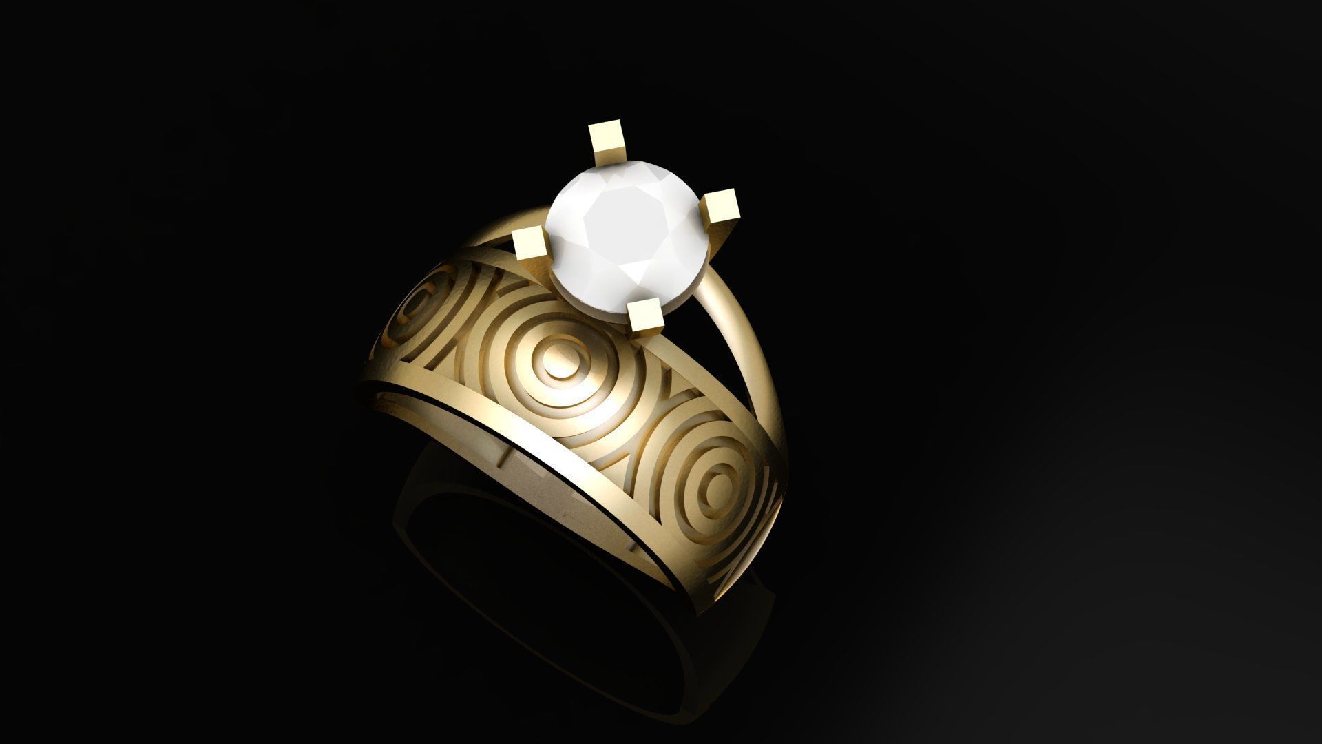 twin ring 3D print model_8