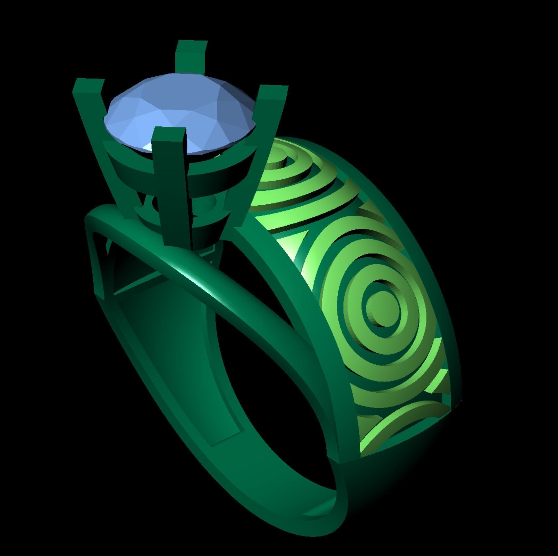 twin ring 3D print model_3