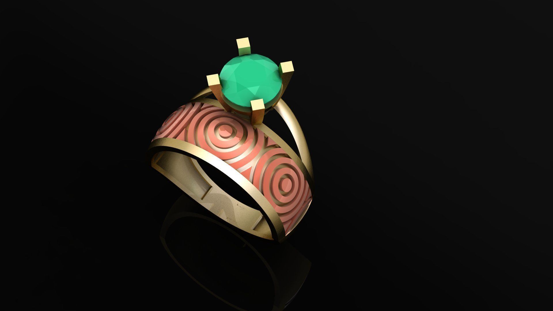 twin ring 3D print model_20