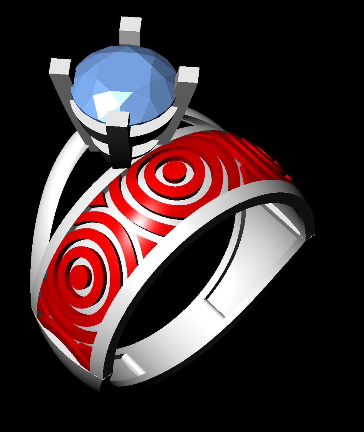 twin ring 3D print model_10