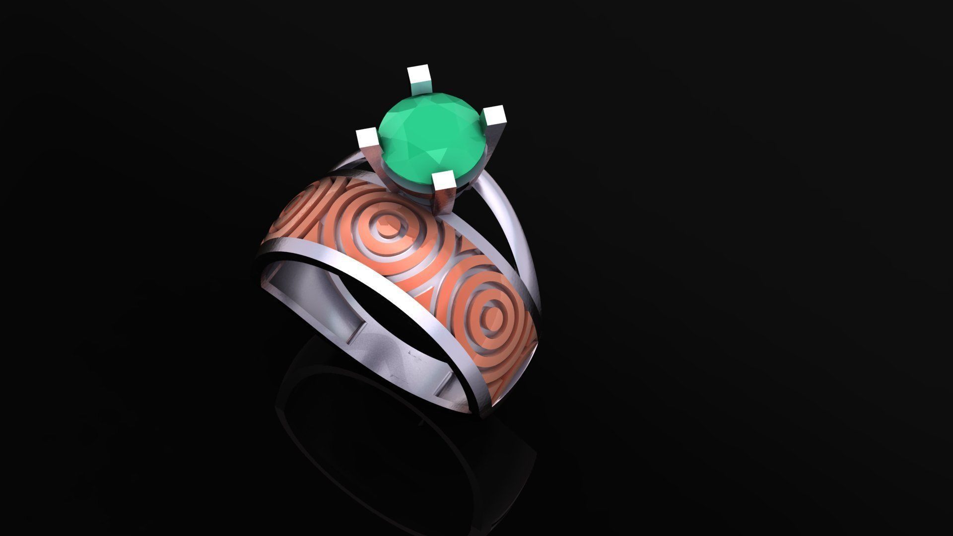 twin ring 3D print model_21