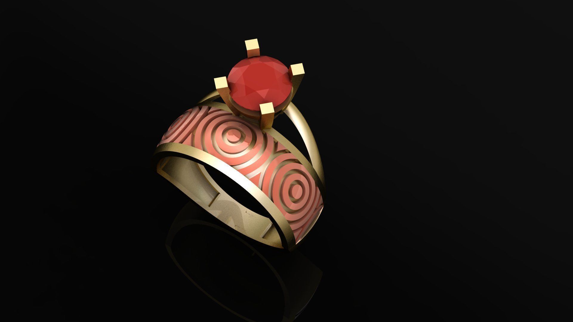 twin ring 3D print model_11