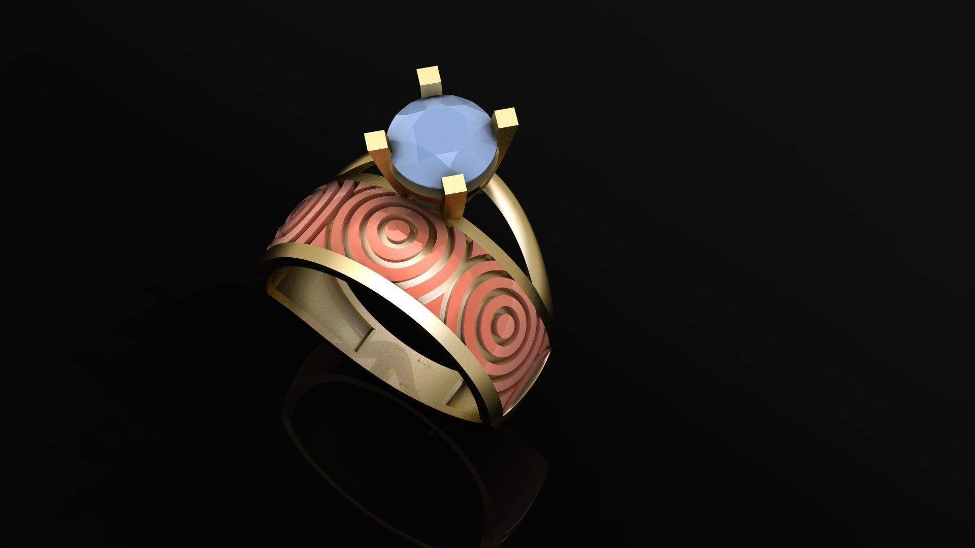 twin ring 3D print model_18