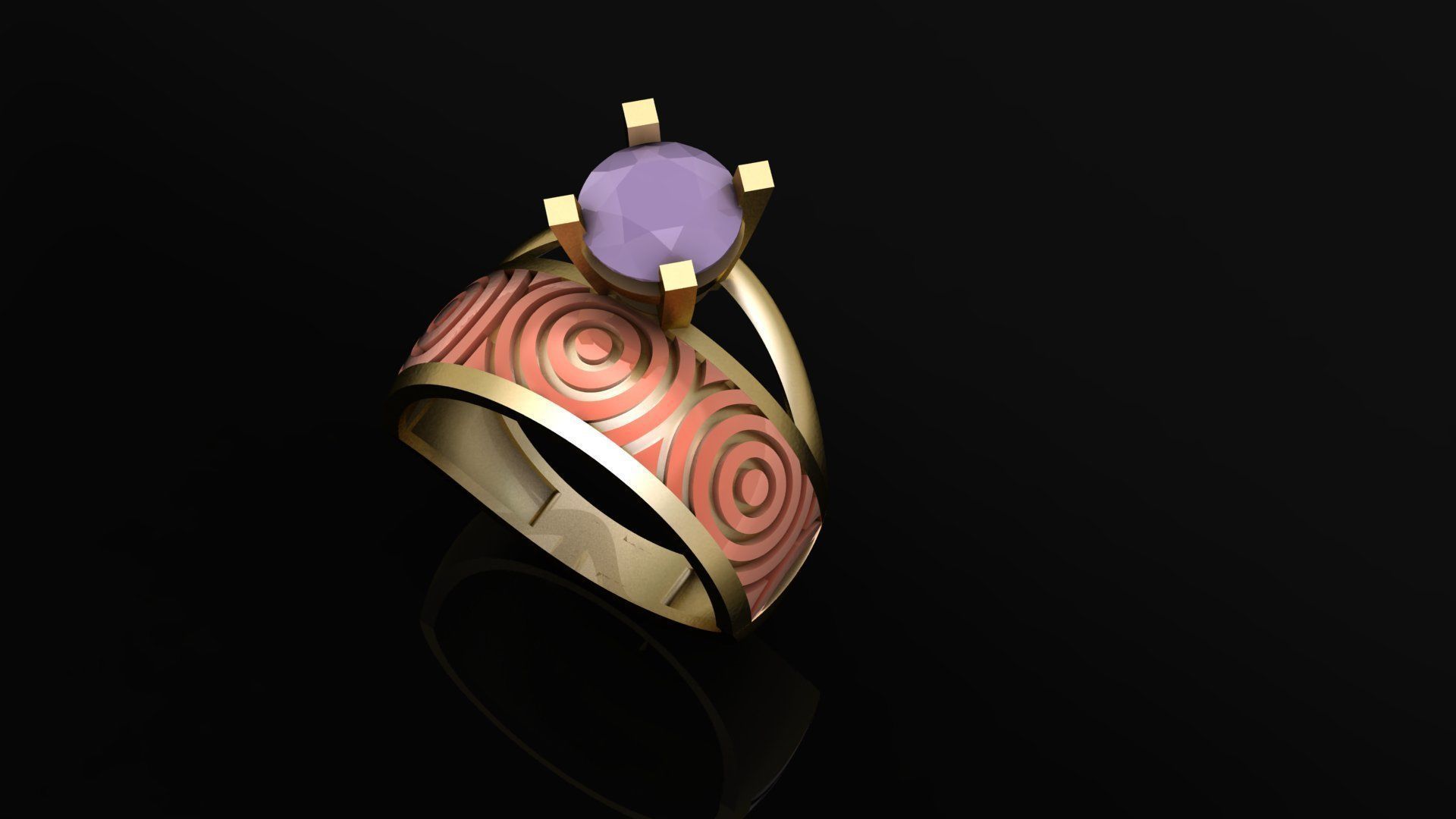 twin ring 3D print model_19