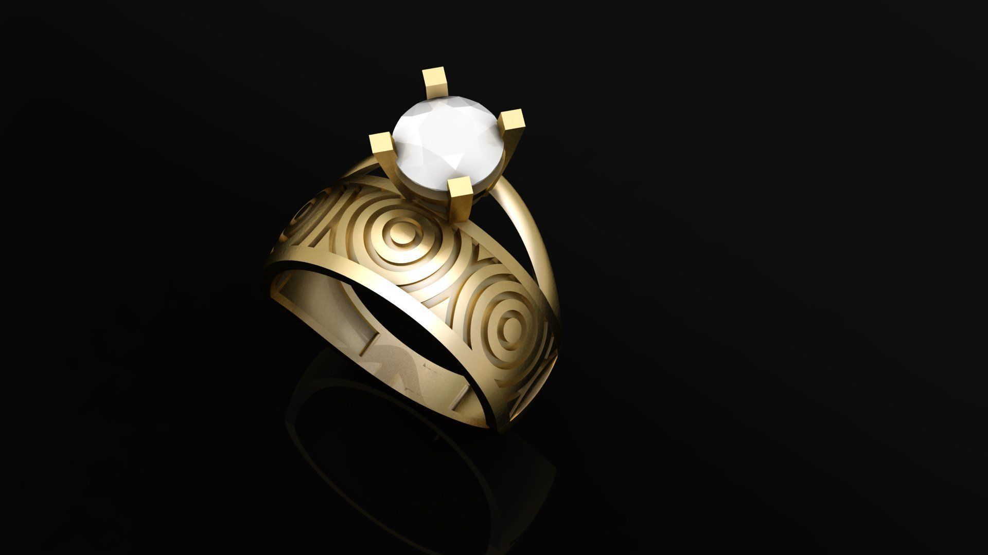 twin ring 3D print model_1