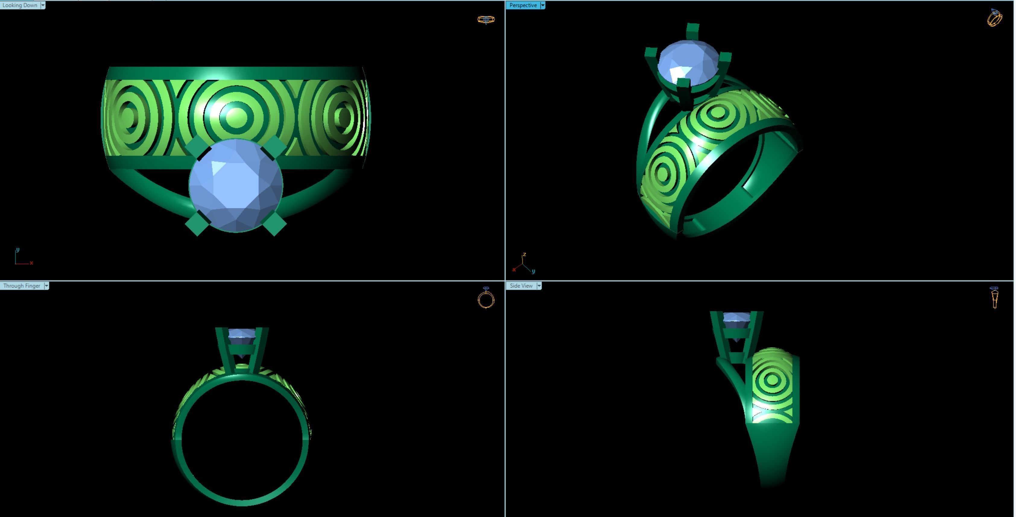 twin ring 3D print model_15