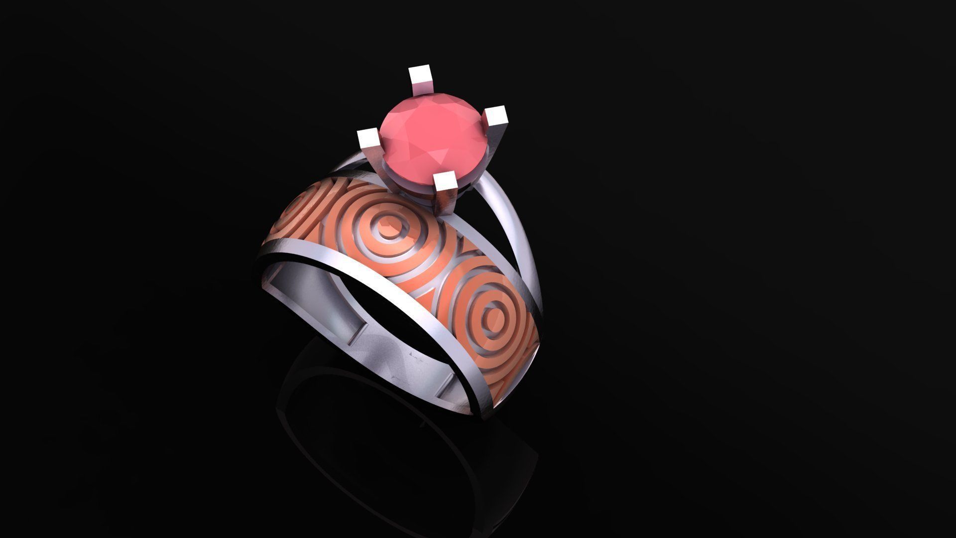 twin ring 3D print model_23