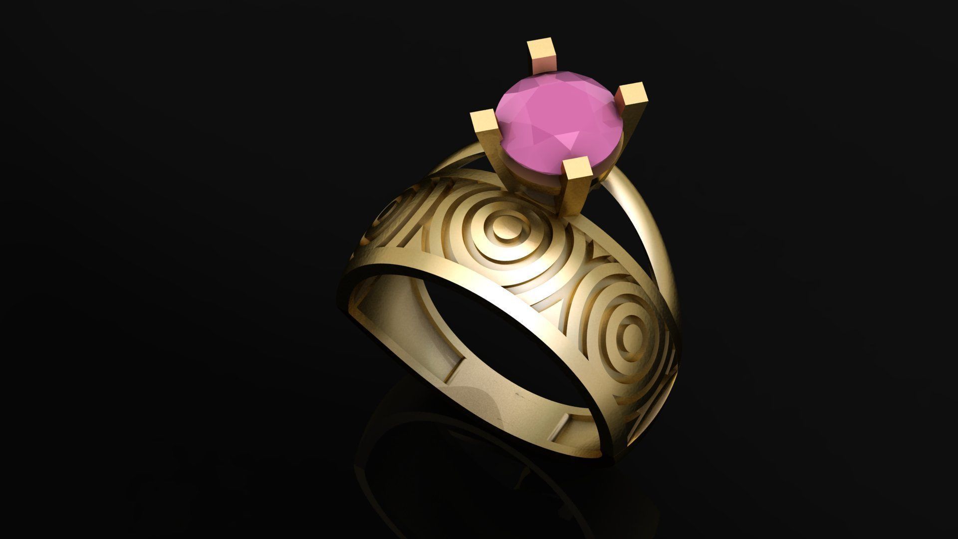 twin ring 3D print model_4