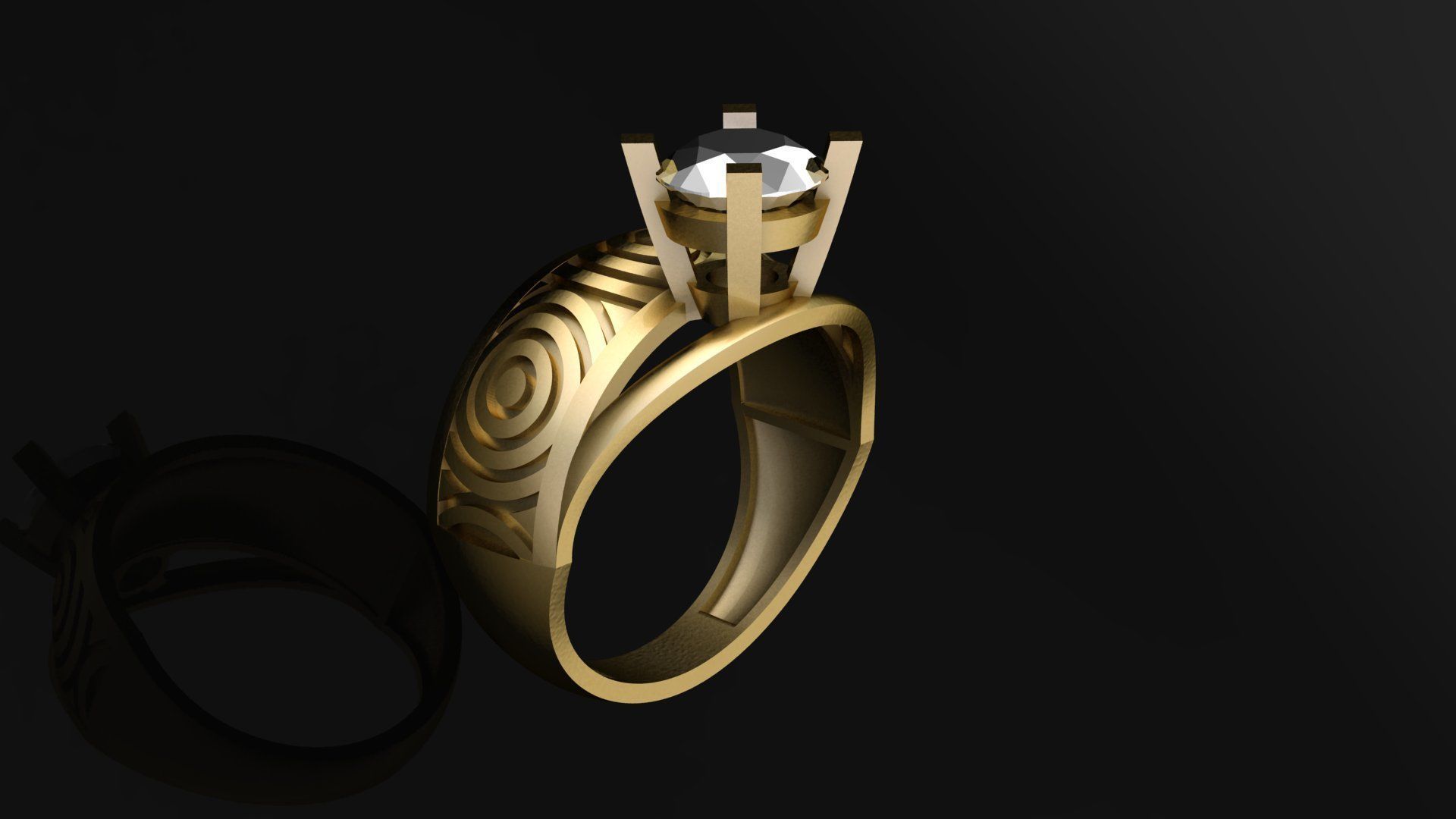 twin ring 3D print model_6