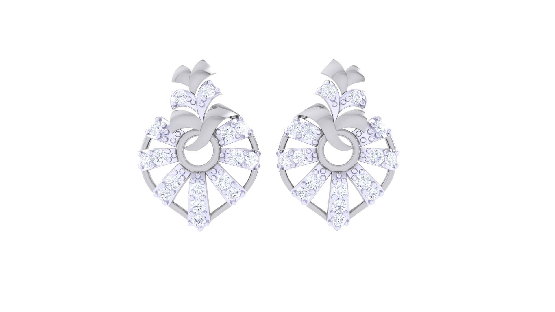 High Jewelry Pendant Earrings Set 3dm stl obj mtl gltf glb 3D print model_7