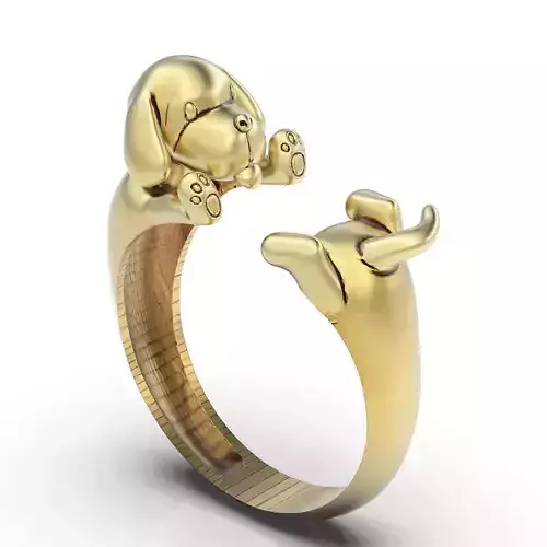 Dog ring silver gold jewelry printable 3D model