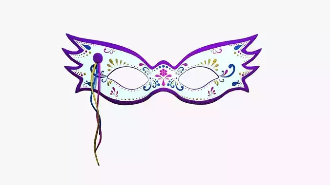 Carnival Mask B04 Colored - Costume Character Design Low-poly 3D model
