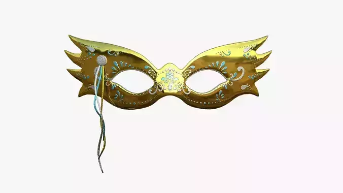 Carnival Mask B05 Golden - Costume Character Design Low-poly 3D model