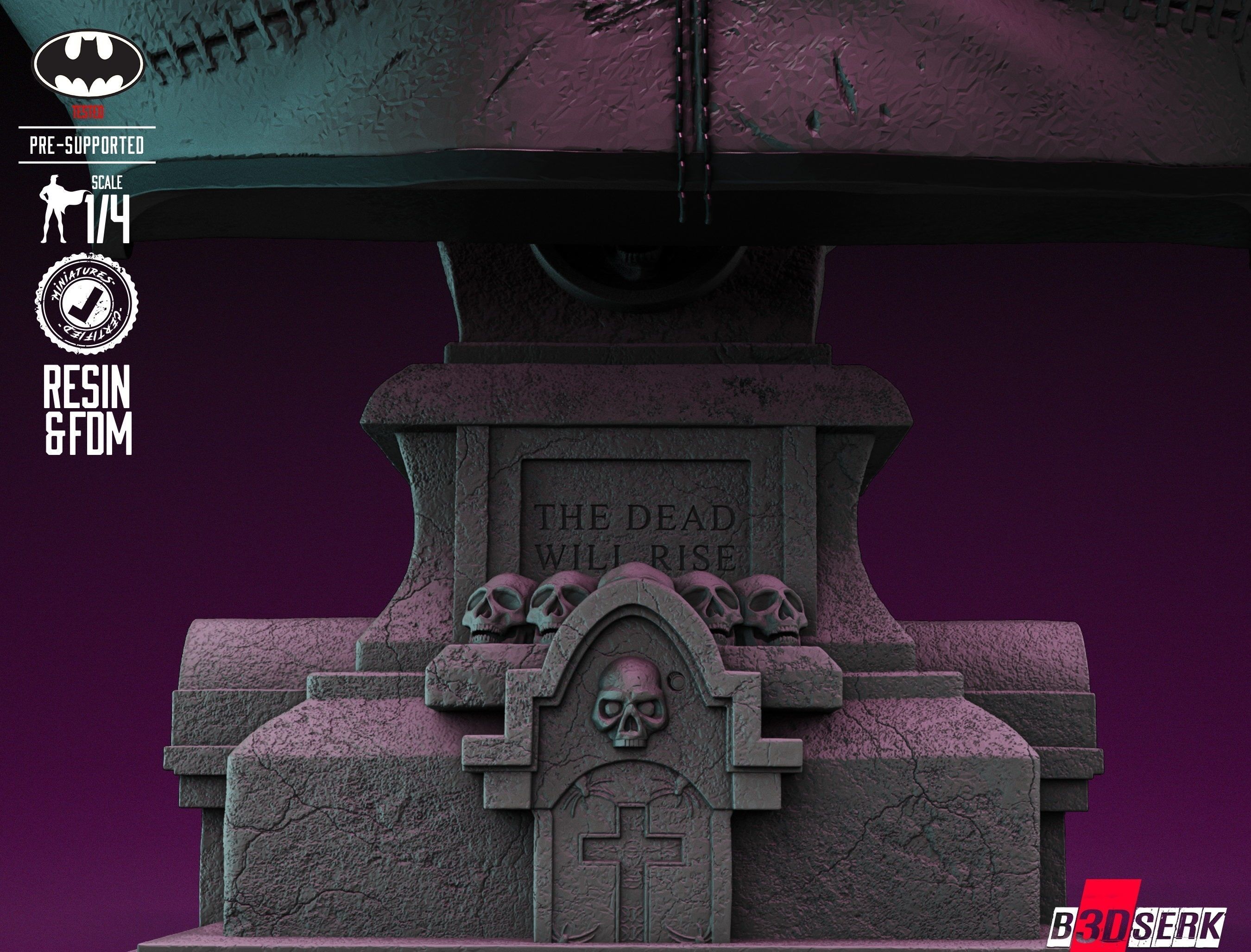 B3DSERK Harley Queen Zombie Bust Tested for 3D printing 3D print model_43