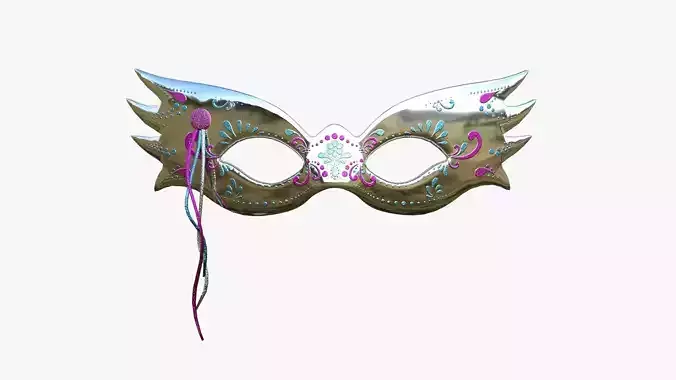 Carnival Mask B06 Silver - Costume Character Design Low-poly 3D model