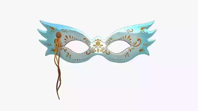 Carnival Mask B07 Blue Orange - Costume Character Design Low-poly 3D model