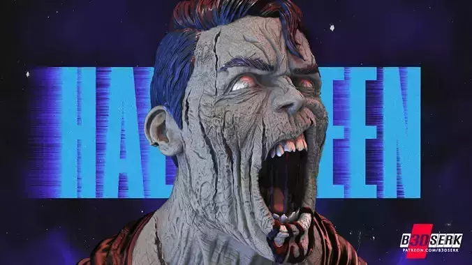 B3DSERK Superman Zombie Bust Tested for 3D printing